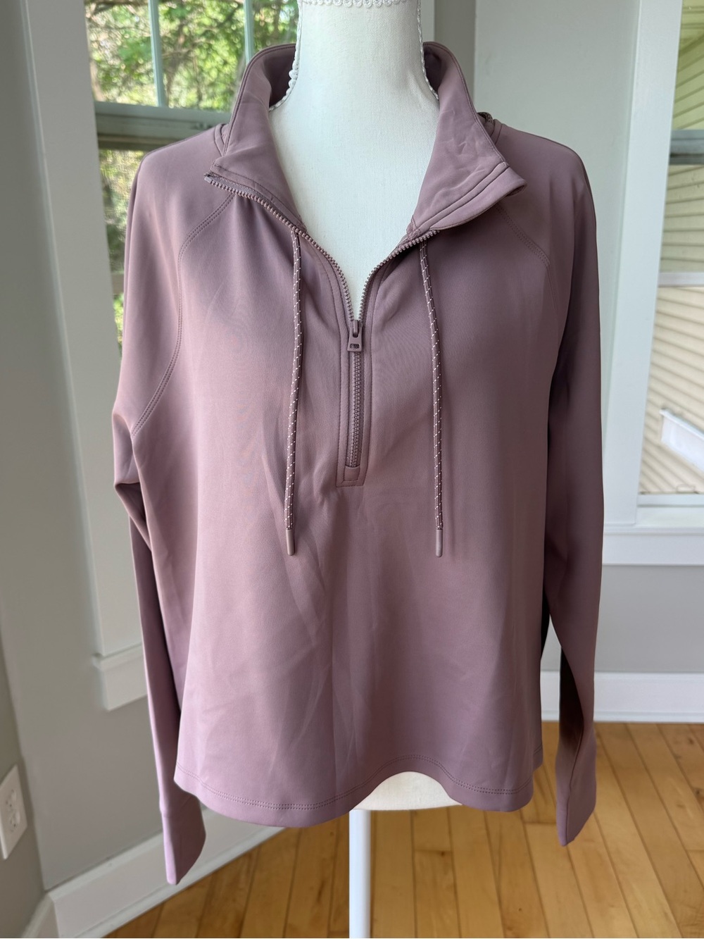 Avia Mauve Half-Zip Pullover Cropped Sweatshirt Size Large